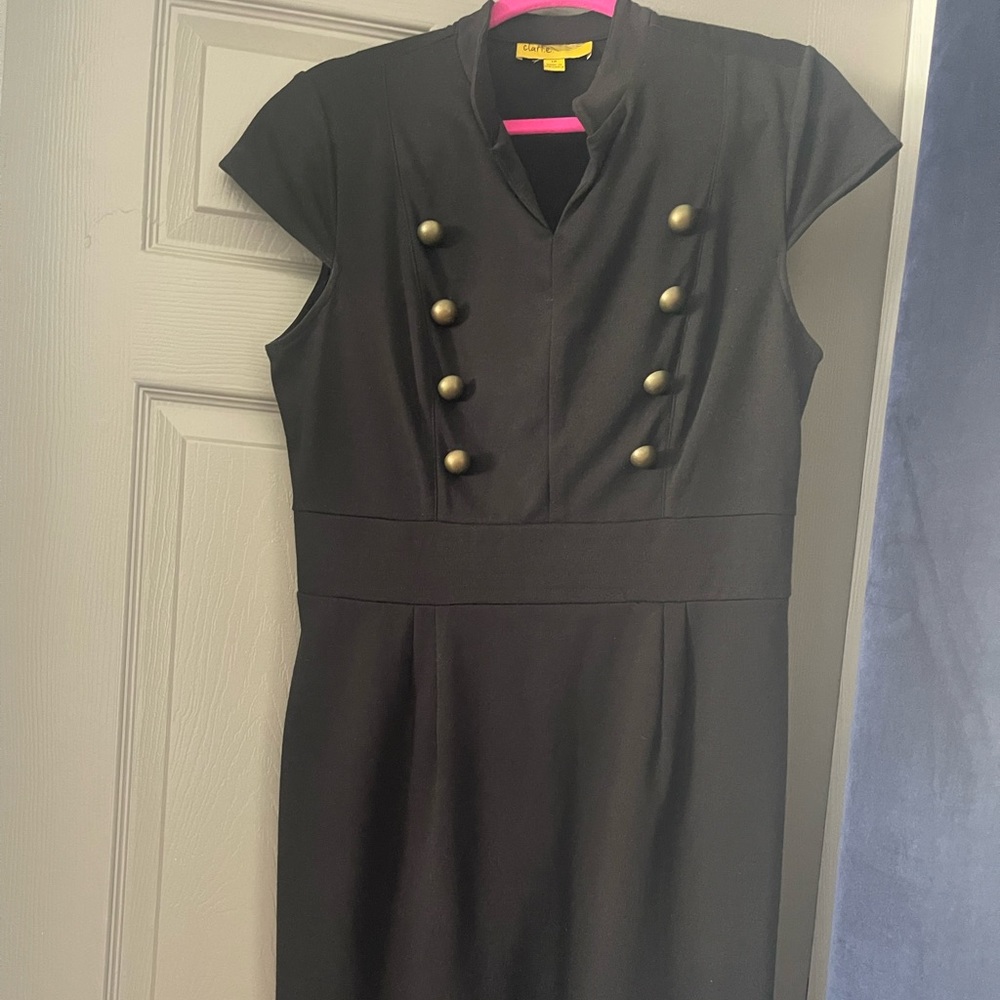 Clarie size 12 black almost knee length work dress